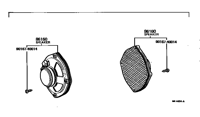 Toyota COROLLA 扬声器 EPC diagram — MEA894A
