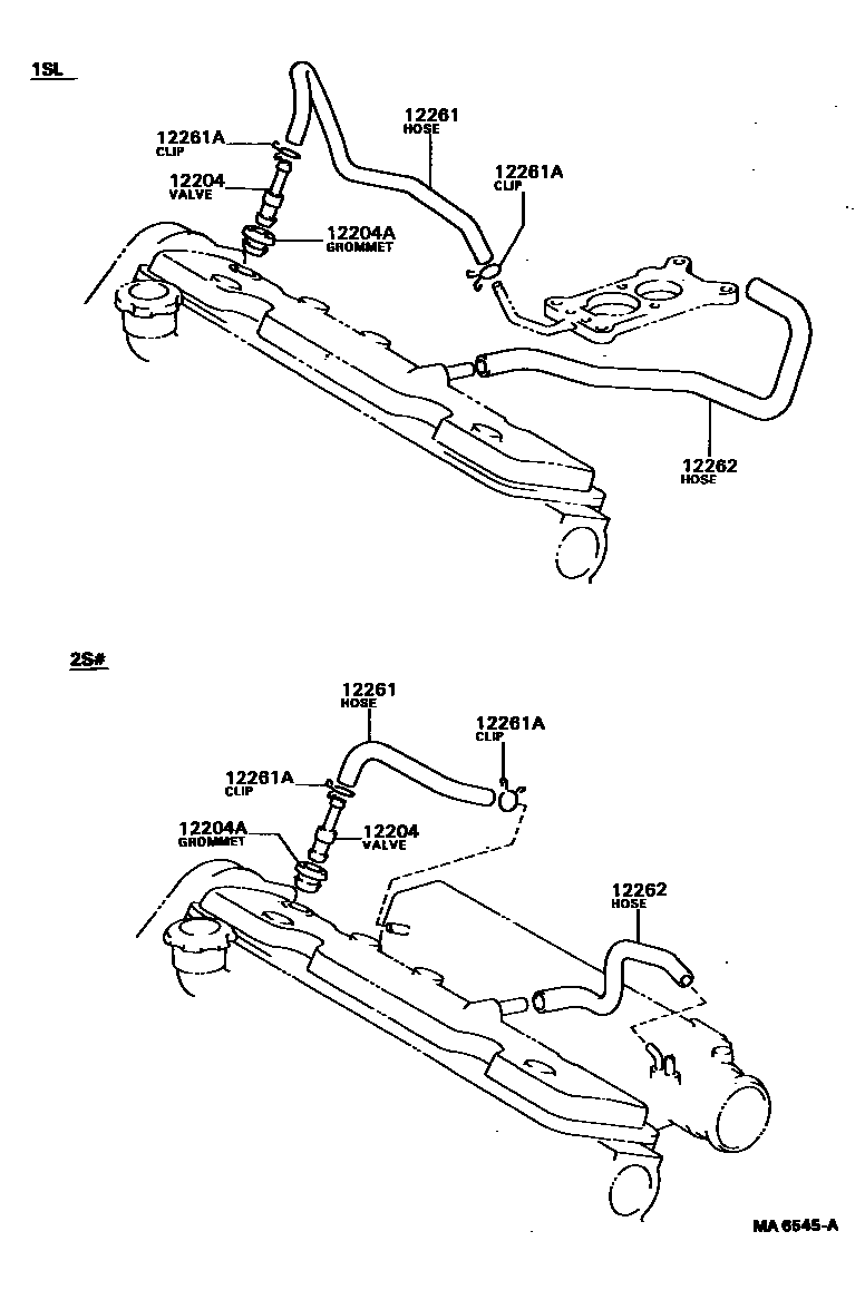 Toyota CAMRY Ventilation Hose EPC diagram — MA6545A