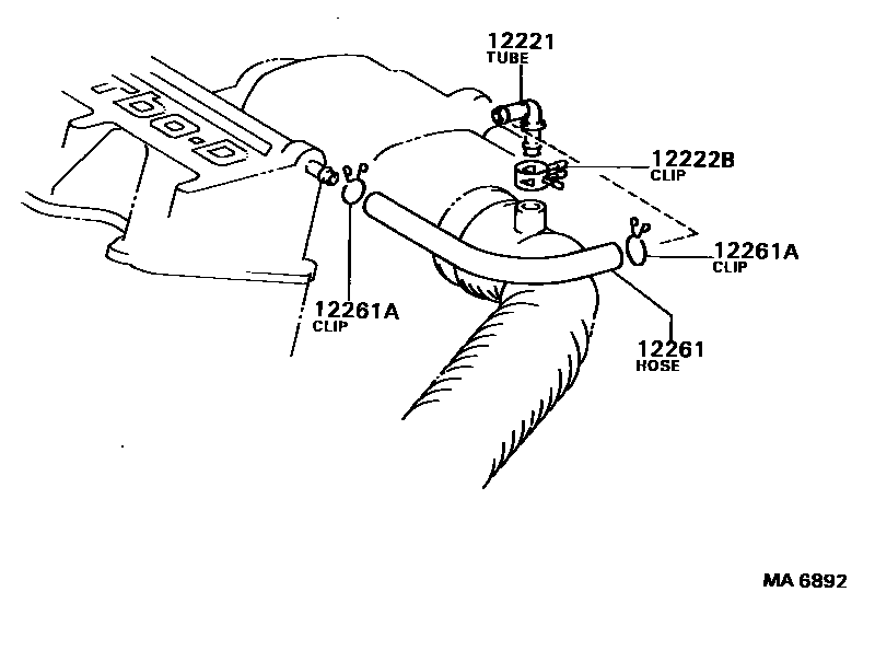 Toyota CAMRY Ventilation Hose EPC diagram — MA6892