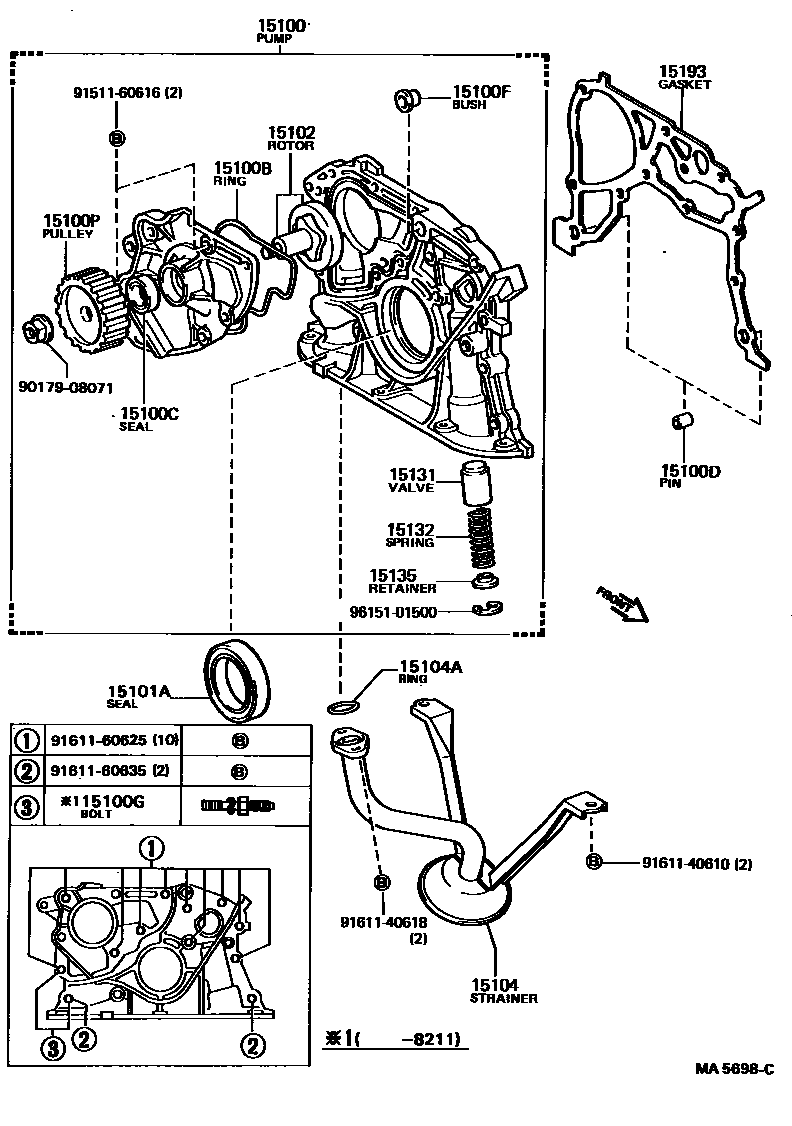 Toyota CAMRY Engine Oil Pump EPC diagram — MA5698C
