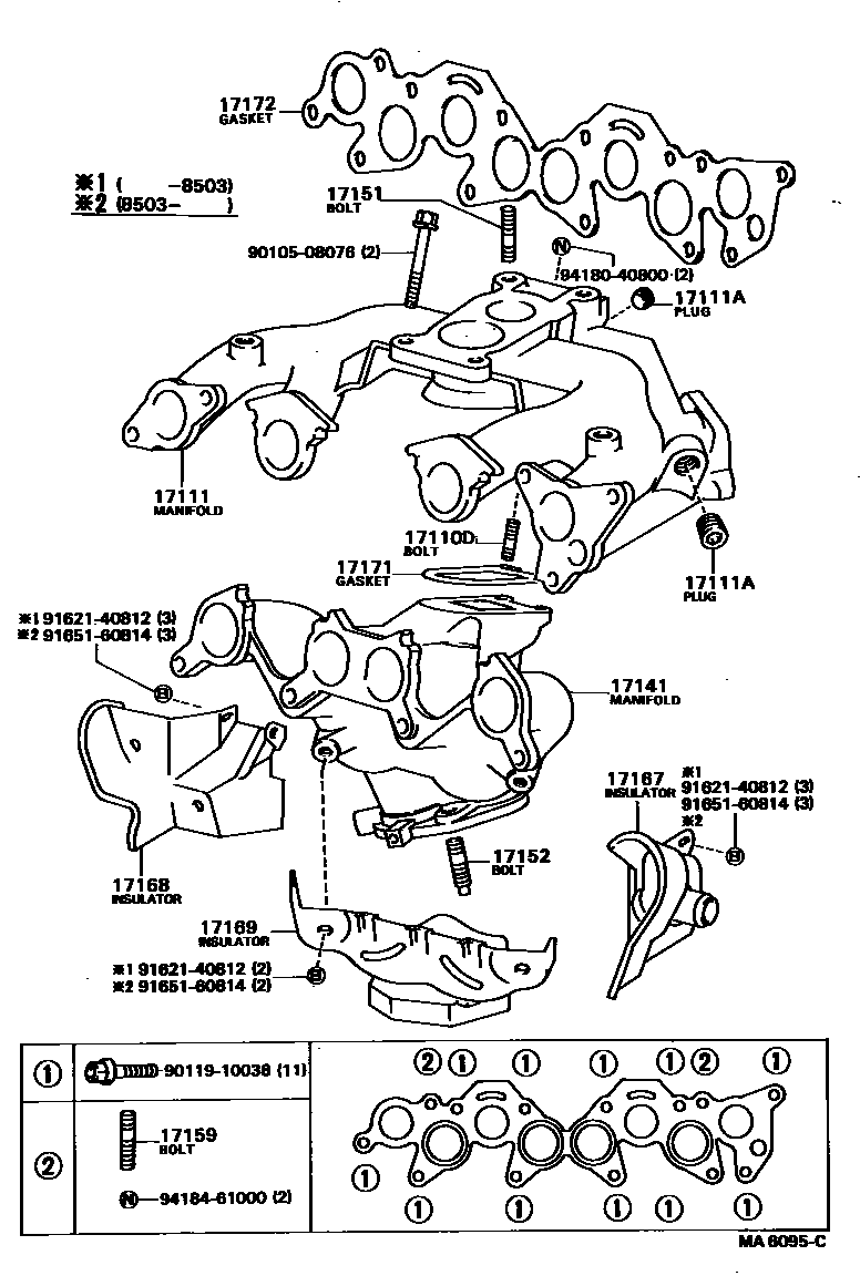 Toyota CAMRY Manifold EPC diagram — MA6095C