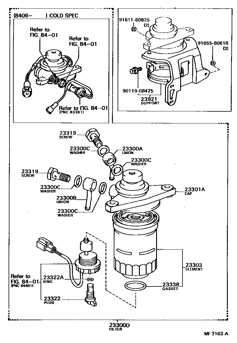 Toyota CAMRY fuel filter EPC diagram — MF3163A