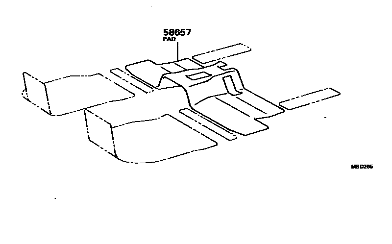 Toyota CAMRY 前围板消声板和地板消声垫 EPC diagram — MBD265