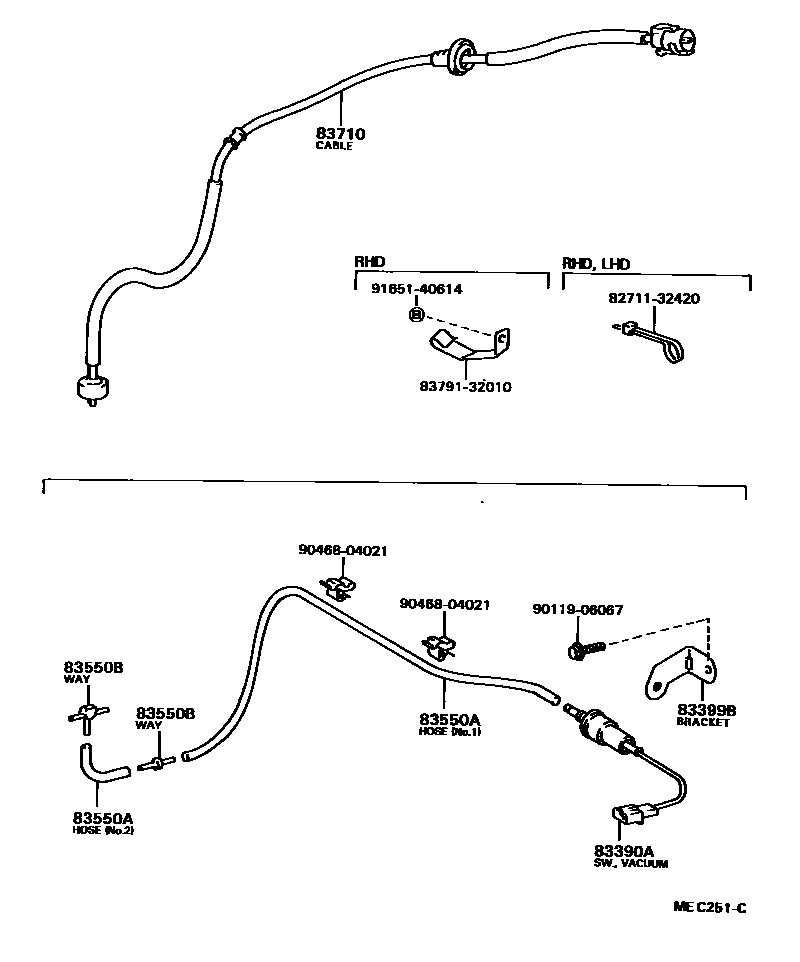 Toyota CAMRY 仪表 EPC diagram — MEC251C