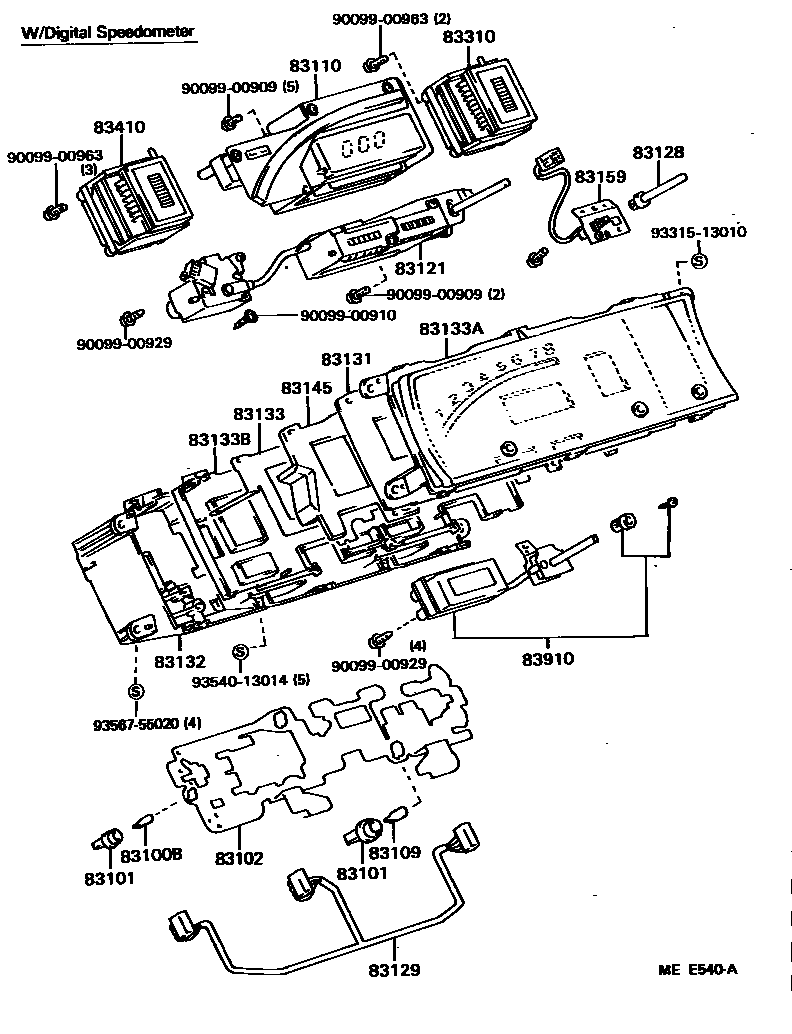 Toyota CAMRY 仪表 EPC diagram — MEE540A