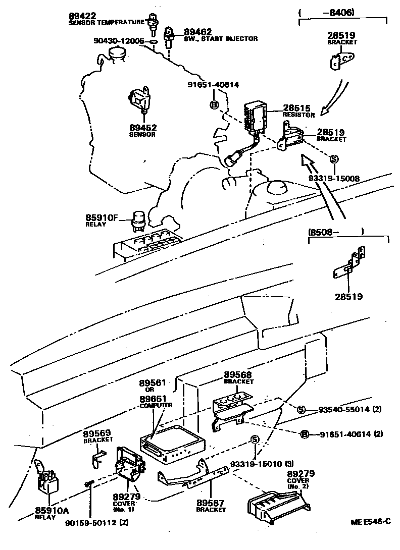 Toyota CAMRY 电子燃油喷射系统 EPC diagram — MEE546C