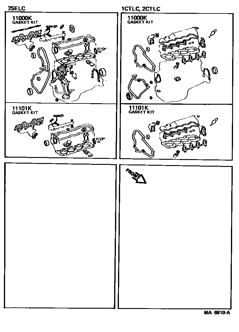 Toyota CAMRY Engine Overhaul Gasket Kit EPC diagram — MA6910A