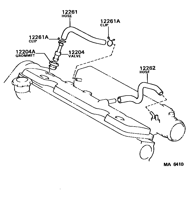 Toyota CAMRY Ventilation Hose EPC diagram — MA6410