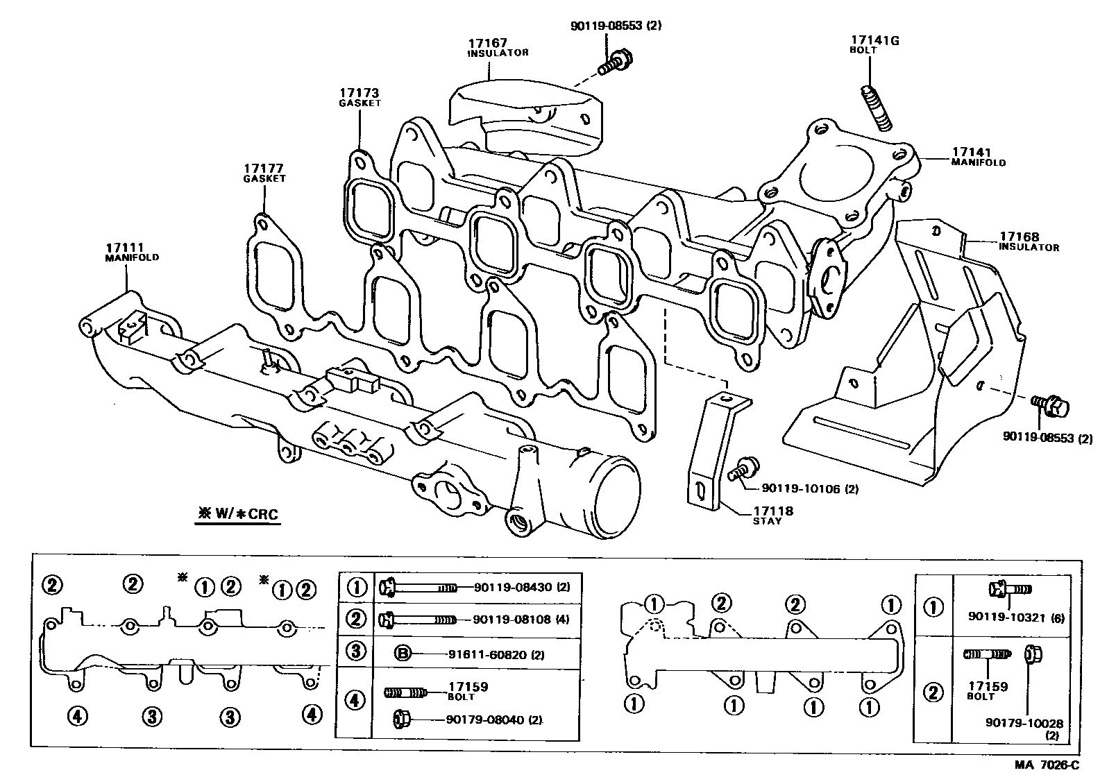Toyota CAMRY Manifold EPC diagram — MA7026C