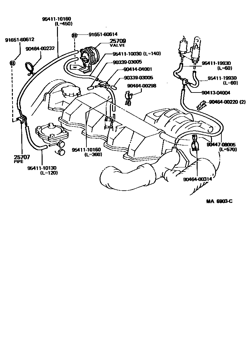 Toyota CAMRY vacuum tube EPC diagram — MA6903C