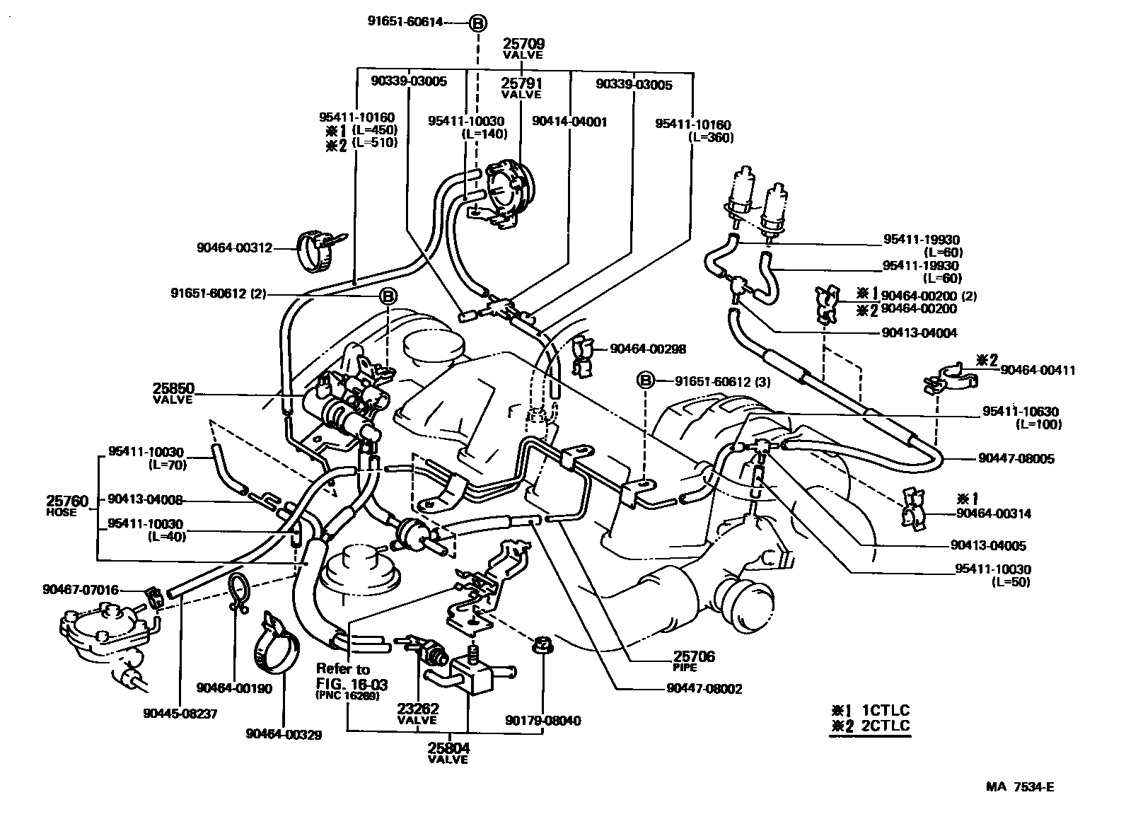 Toyota CAMRY vacuum tube EPC diagram — MA7534E