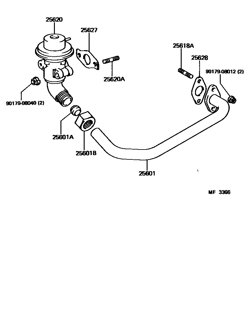Toyota CAMRY 废气再循环系统 EPC diagram — MF3366