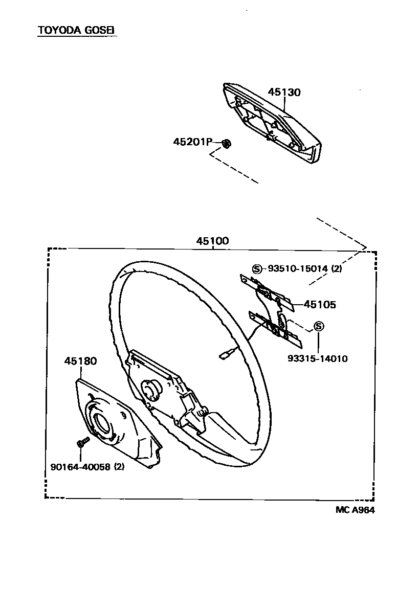 Toyota CAMRY Steering Wheel EPC diagram — MCA964
