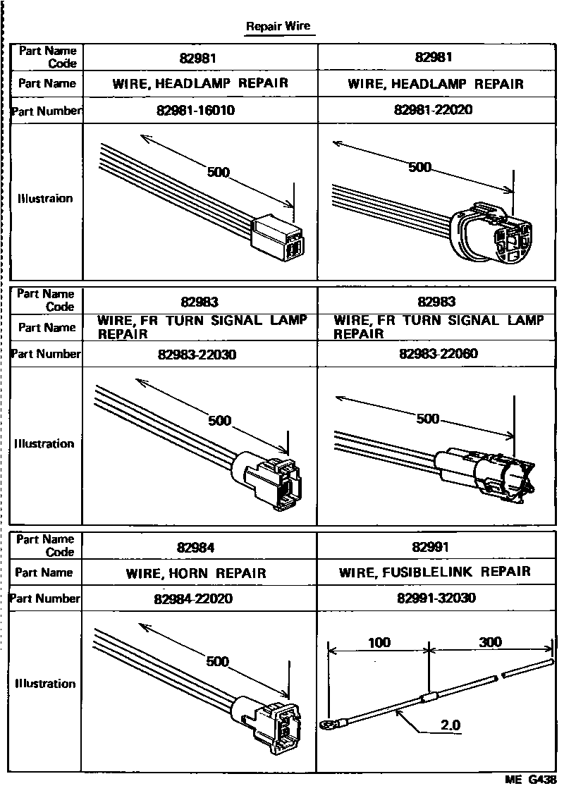 Toyota CAMRY 线束和卡夹 EPC diagram — MEG438