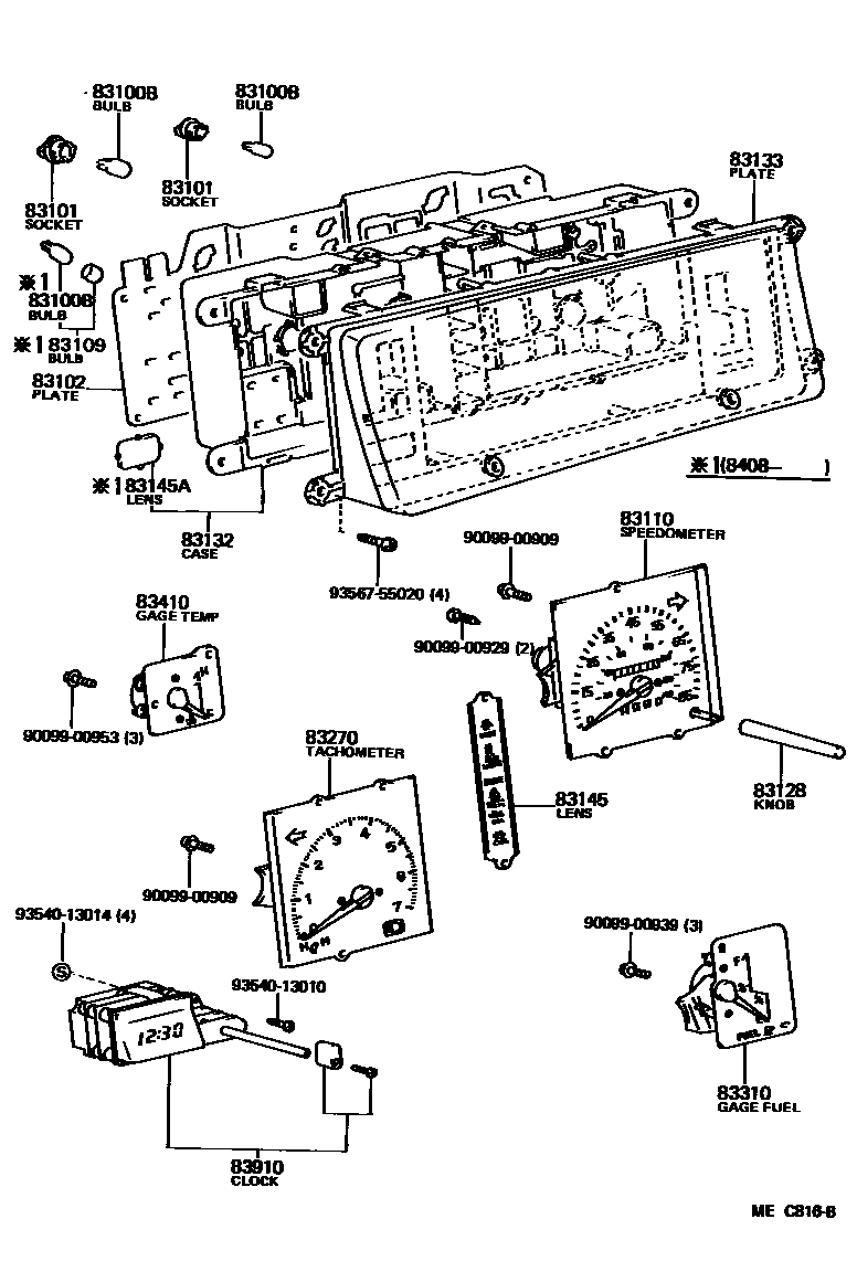 Toyota CAMRY 仪表 EPC diagram — MEC816B