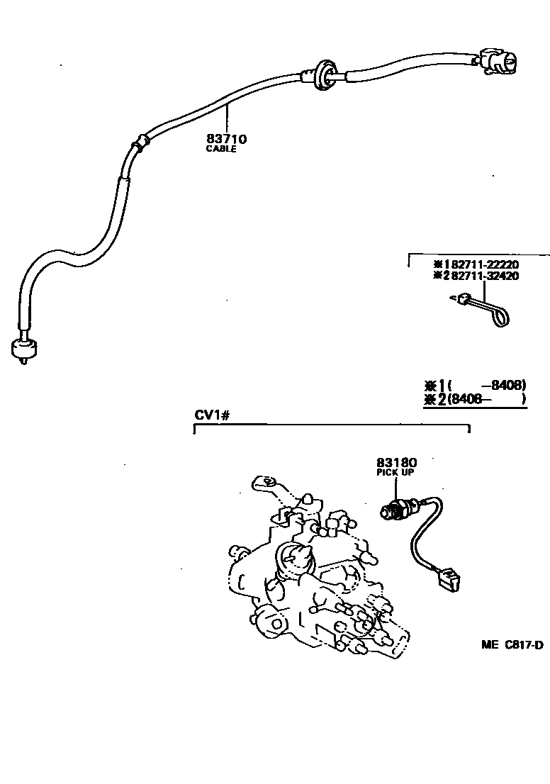 Toyota CAMRY 仪表 EPC diagram — MEC817D