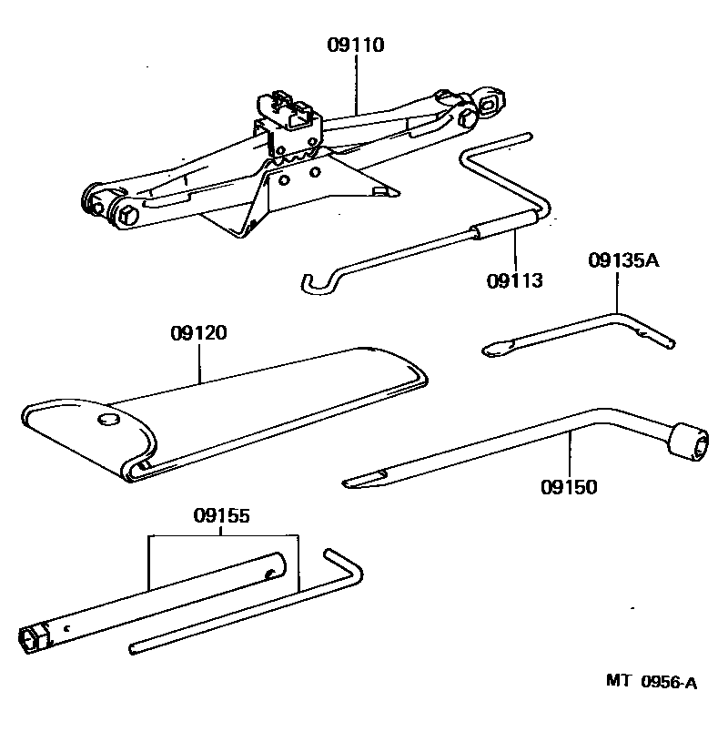 Toyota CAMRY Standard Tools EPC diagram — MT0956A