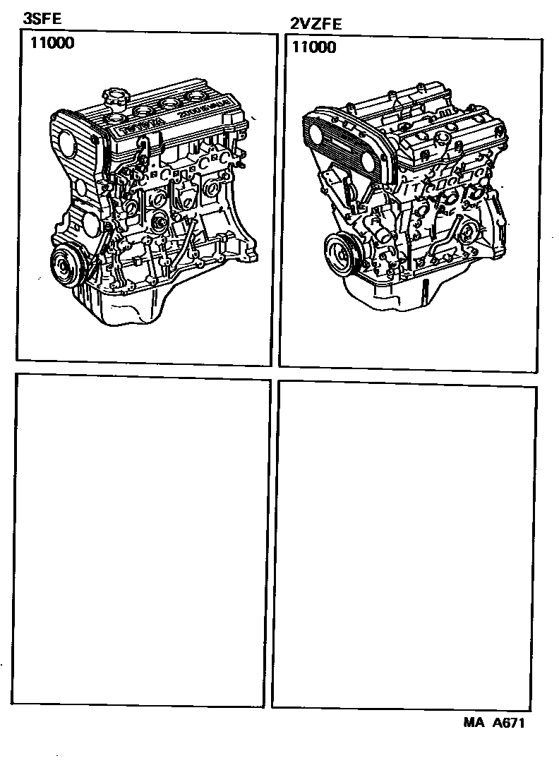 Toyota CAMRY Partial Engine Assembly EPC diagram — MAA671
