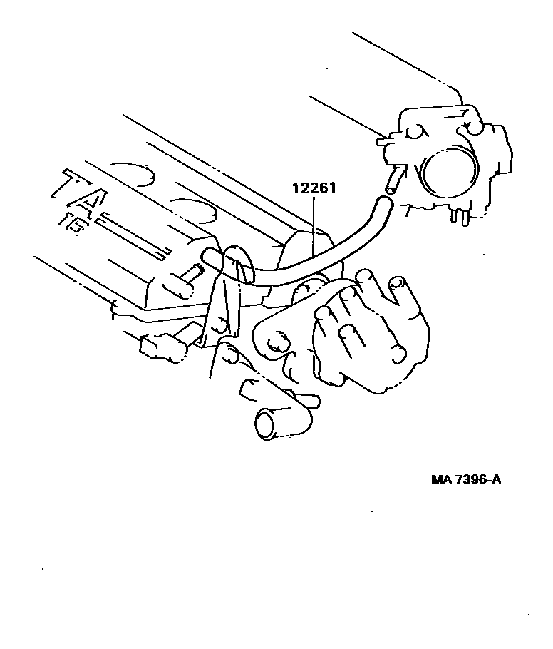 Toyota CAMRY Ventilation Hose EPC diagram — MA7396A