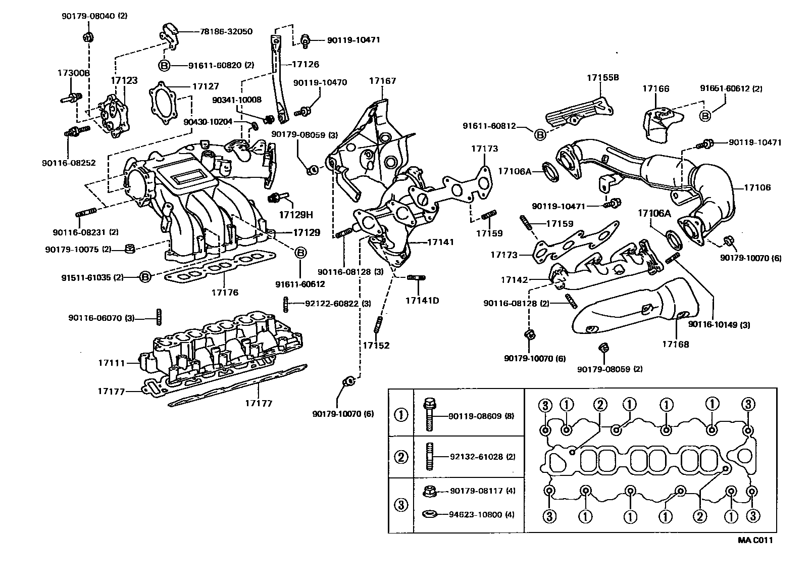Toyota CAMRY Manifold EPC diagram — MAC011