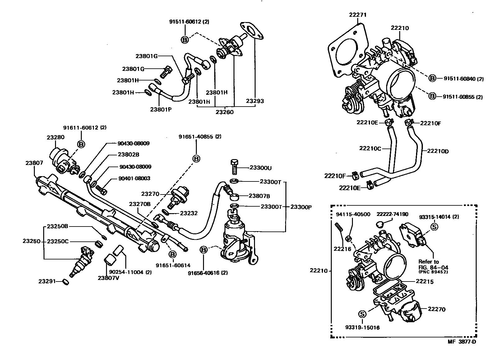 Toyota CAMRY 燃油喷射系统 EPC diagram — MF3877D