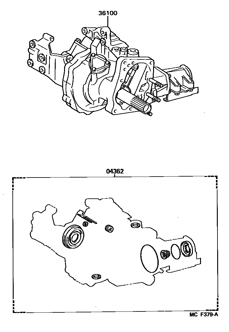 Toyota CAMRY Transfer Assembly & Gasket Kit EPC diagram — MCF379A