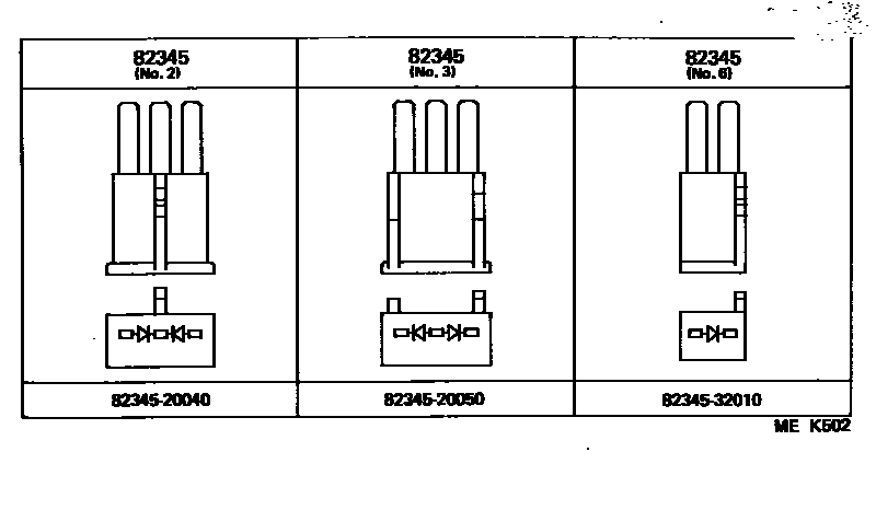 Toyota CAMRY 线束和卡夹 EPC diagram — MEK502