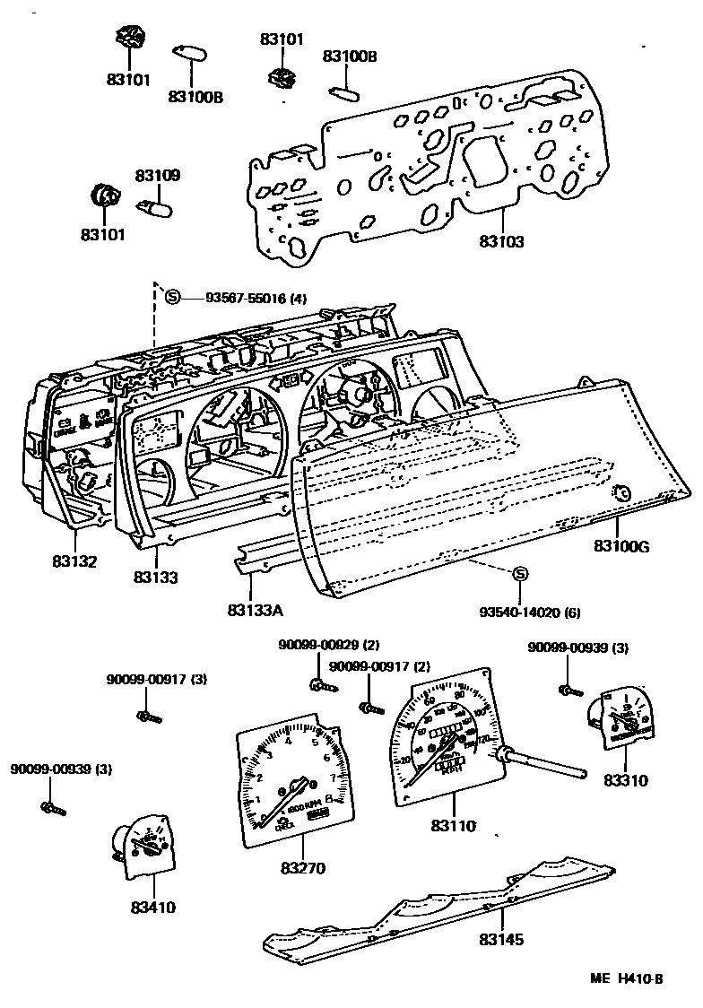 Toyota CAMRY 仪表 EPC diagram — MEH410B