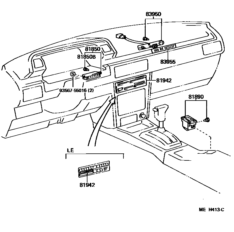 Toyota CAMRY indicator light EPC diagram — MEH413C