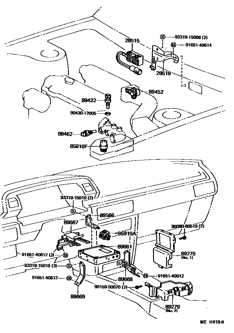 Toyota CAMRY 电子燃油喷射系统 EPC diagram — MEH419B