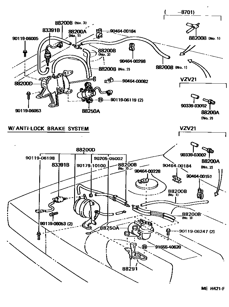 Toyota CAMRY 巡航控制(自动行驶) EPC diagram — MEH421F