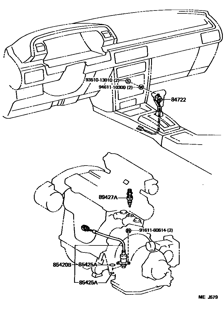 Toyota CAMRY 超速档和电子控制变速器 EPC diagram — MEJ579