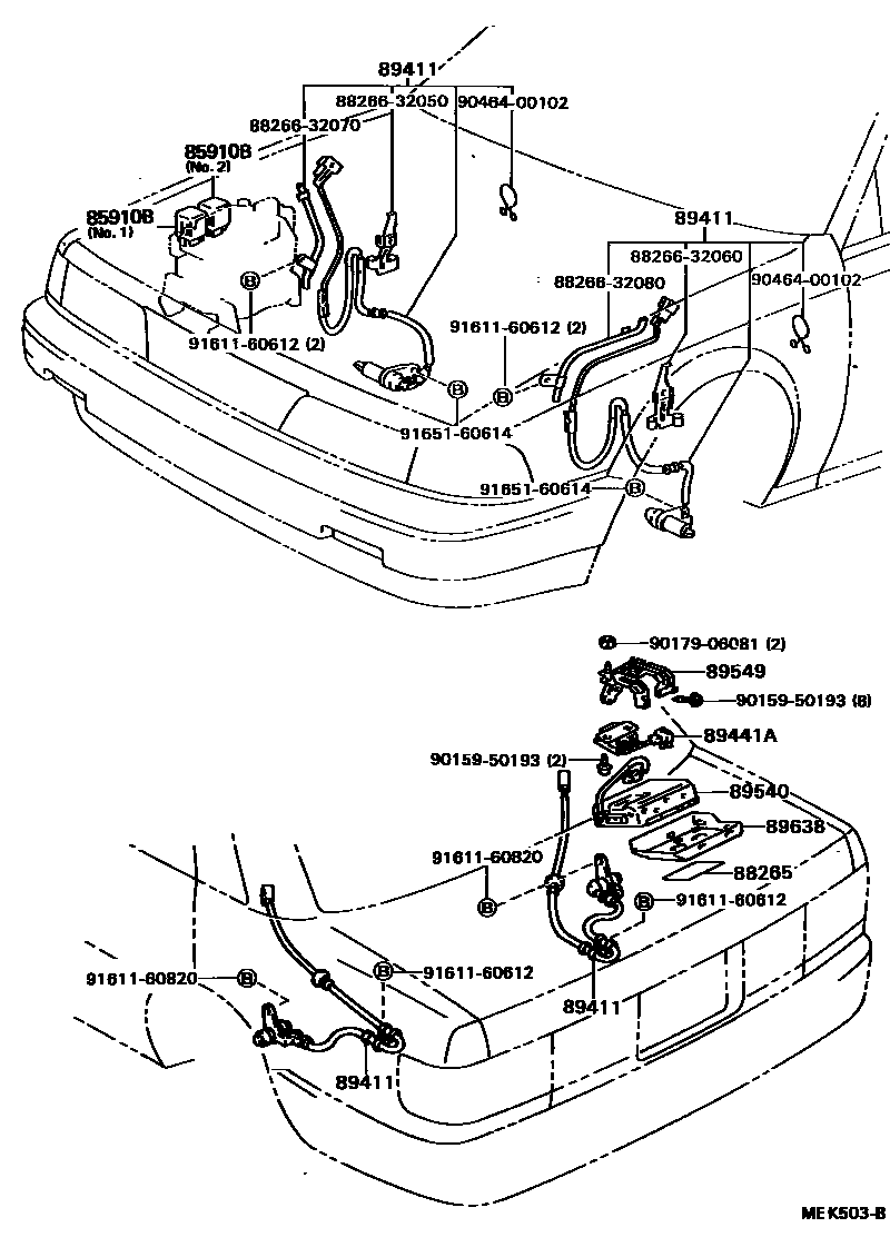 Toyota CAMRY ABS 和 VSC EPC diagram — MEK503B