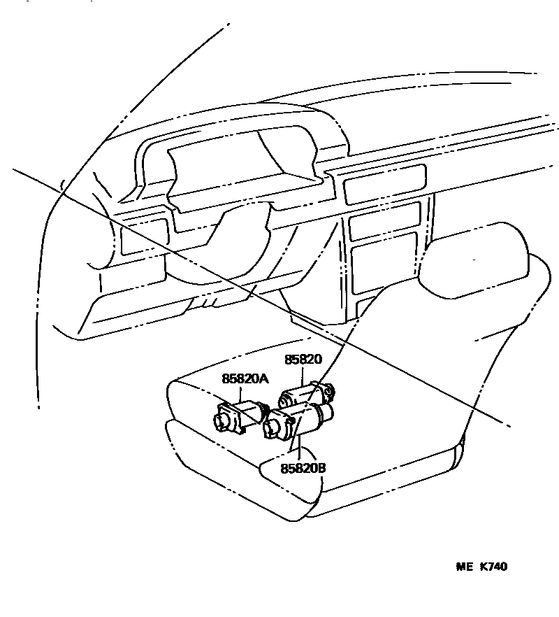 Toyota CAMRY 座椅电机和座椅加热器 EPC diagram — MEK740
