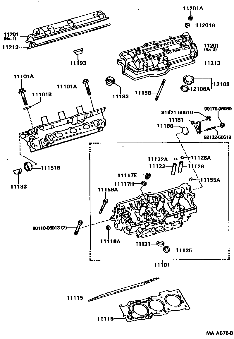 Toyota CAMRY Cylinder Head EPC diagram — MAA676B