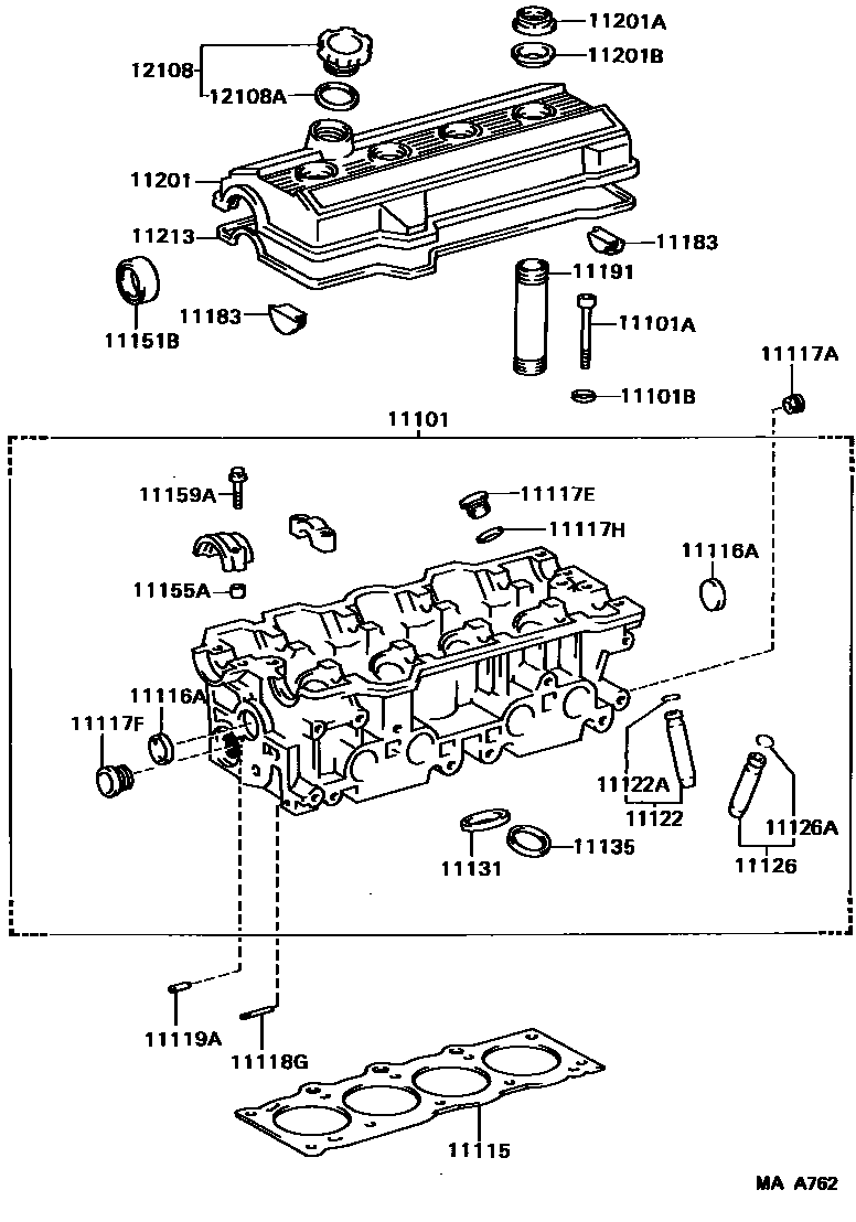 Toyota CAMRY Cylinder Head EPC diagram — MAA762