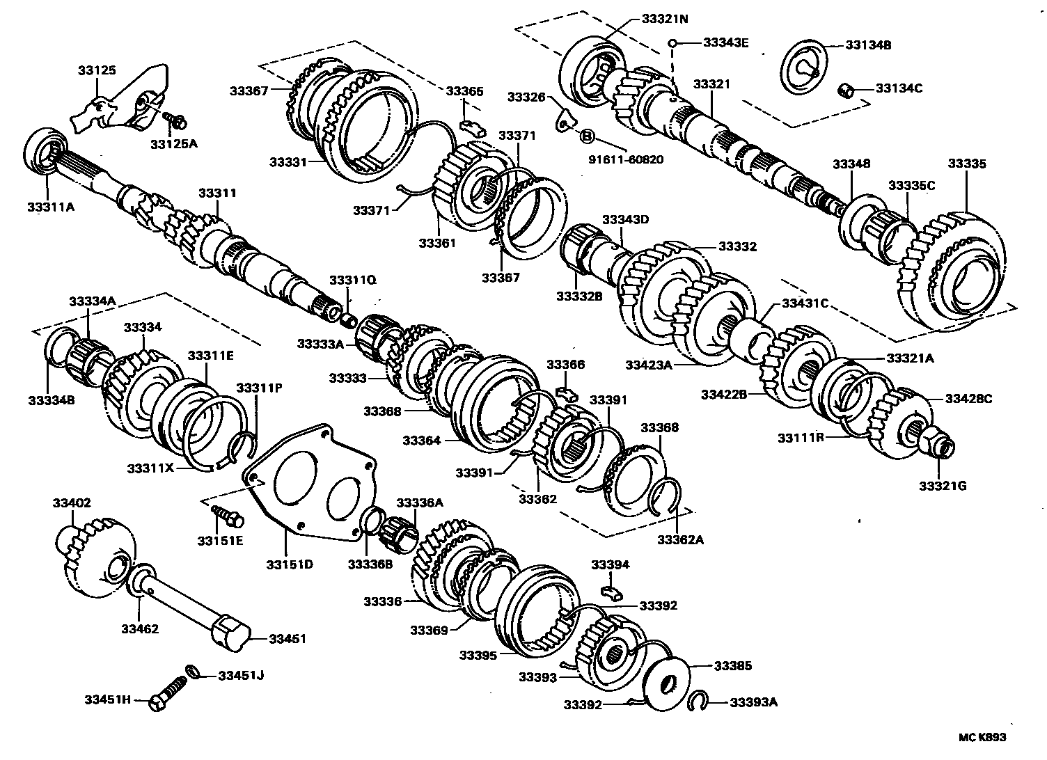 Toyota CAMRY 变速器齿轮(MTM) EPC diagram — MCK893