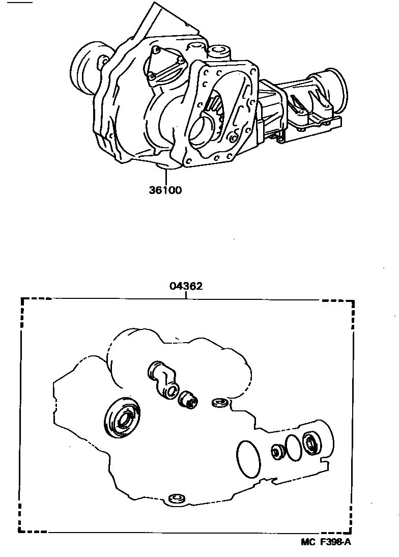 Toyota CAMRY Transfer Assembly & Gasket Kit EPC diagram — MCF398A