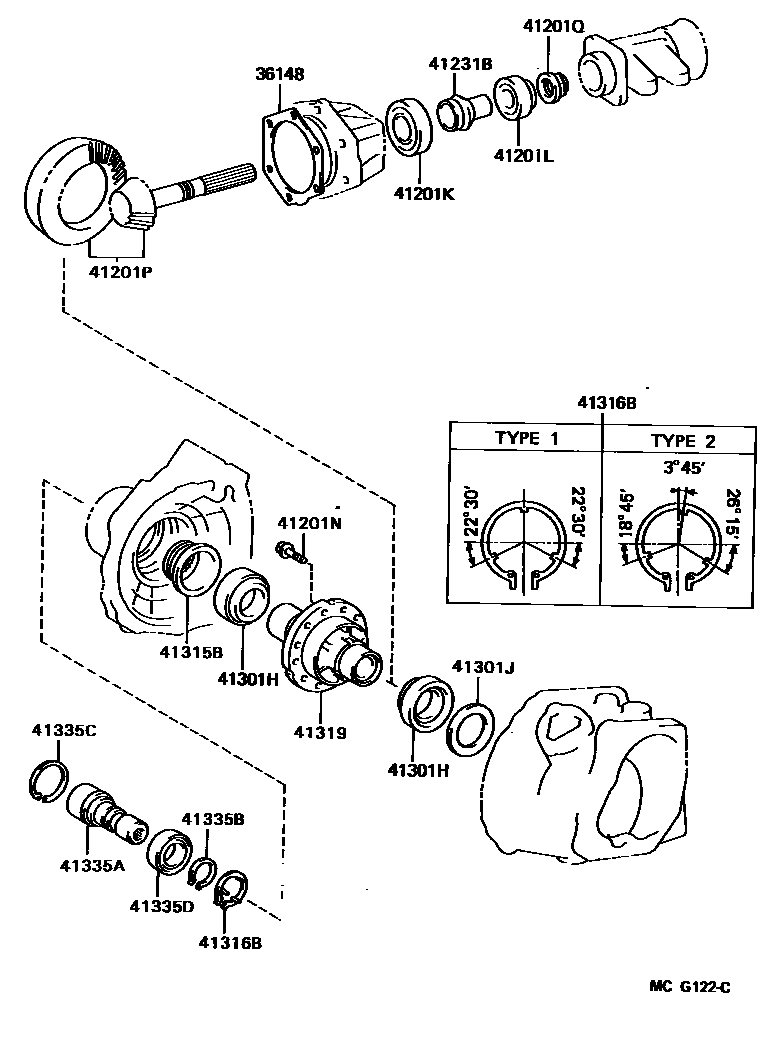 Toyota CAMRY Transfer Gear EPC diagram — MCG122C