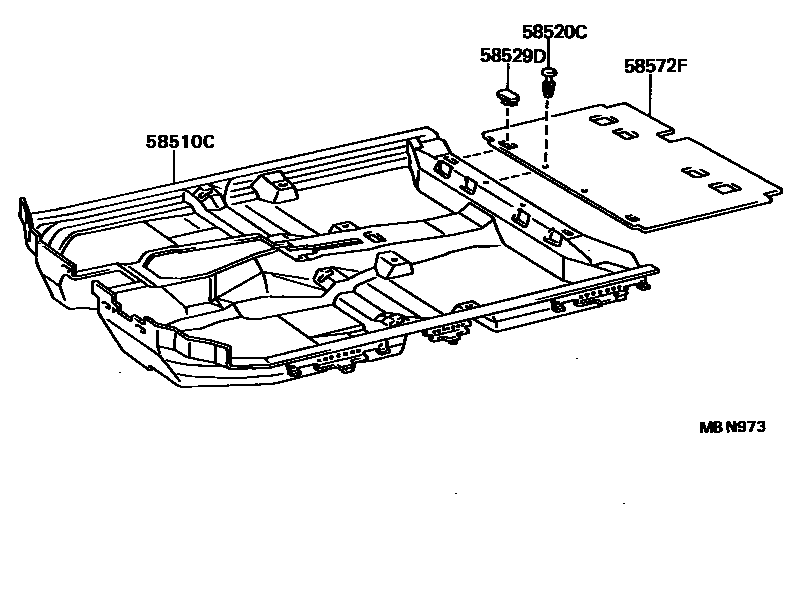 Toyota CAMRY 地板垫和地毯 EPC diagram — MBN973