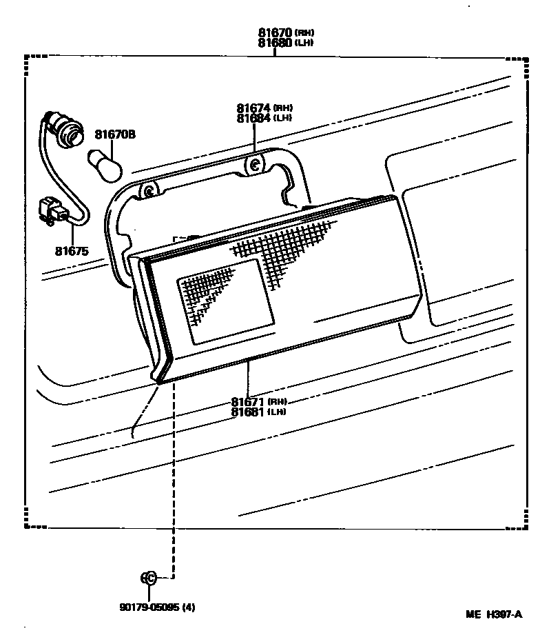 Toyota CAMRY 倒车灯 EPC diagram — MEH397A