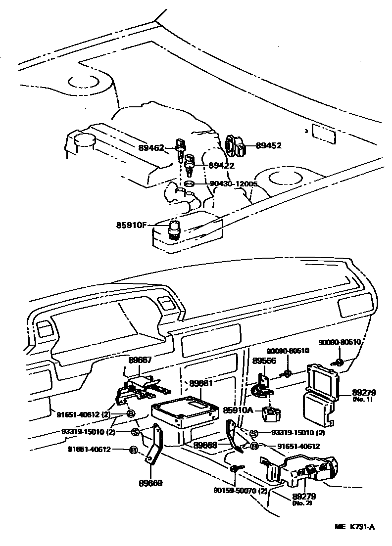 Toyota CAMRY 电子燃油喷射系统 EPC diagram — MEK731A