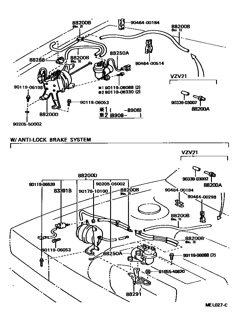 Toyota CAMRY 巡航控制(自动行驶) EPC diagram — MEL027C