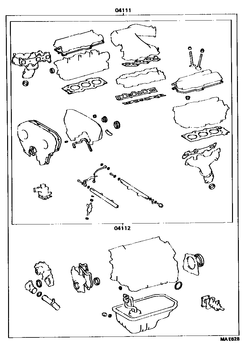 Toyota CAMRY Engine Overhaul Gasket Kit EPC diagram — MAE628