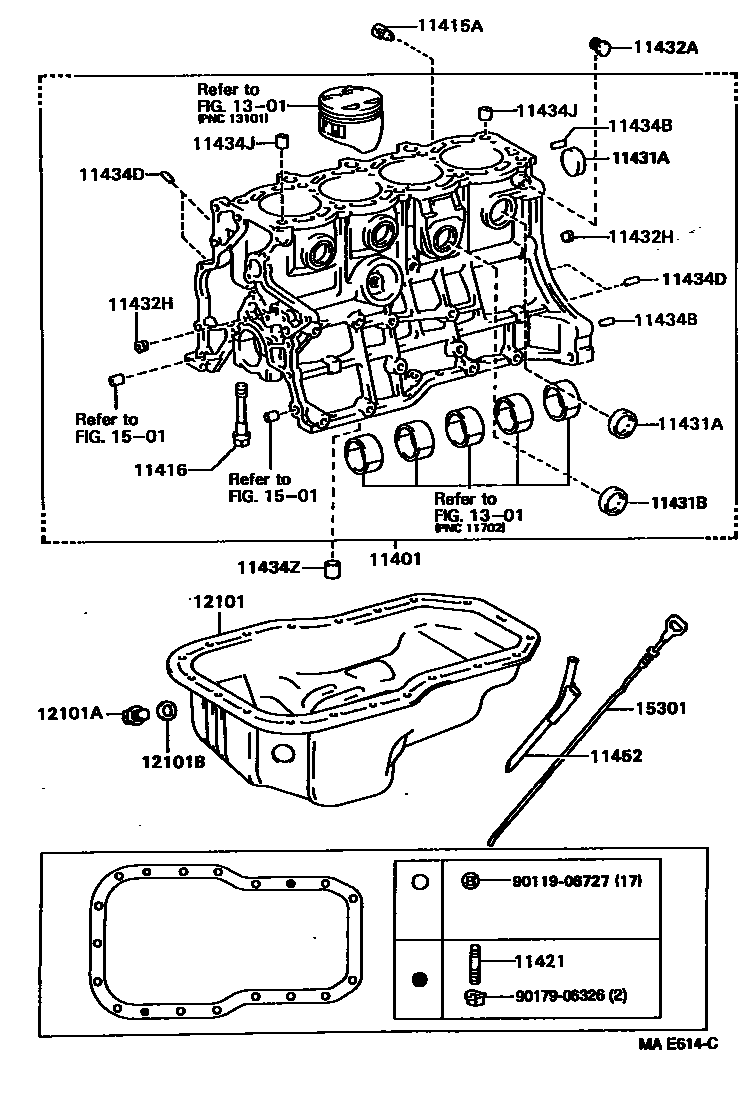 Toyota CAMRY Cylinder Block EPC diagram — MAE614C