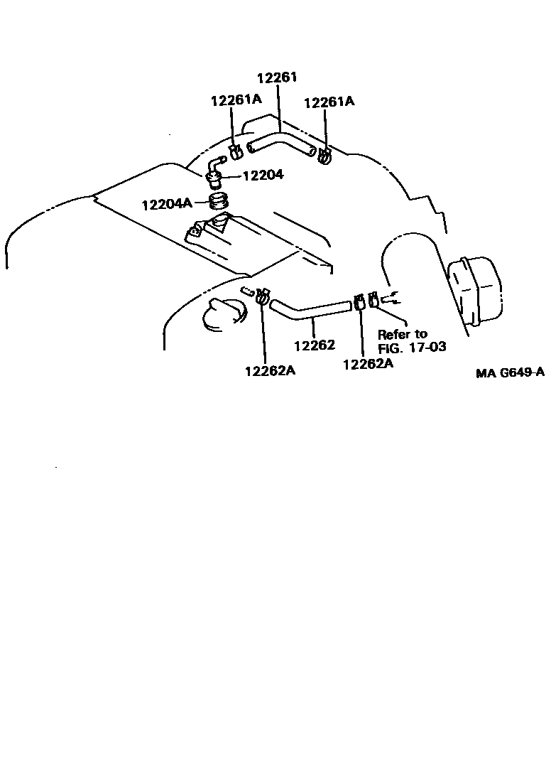 Toyota CAMRY Ventilation Hose EPC diagram — MAG649A