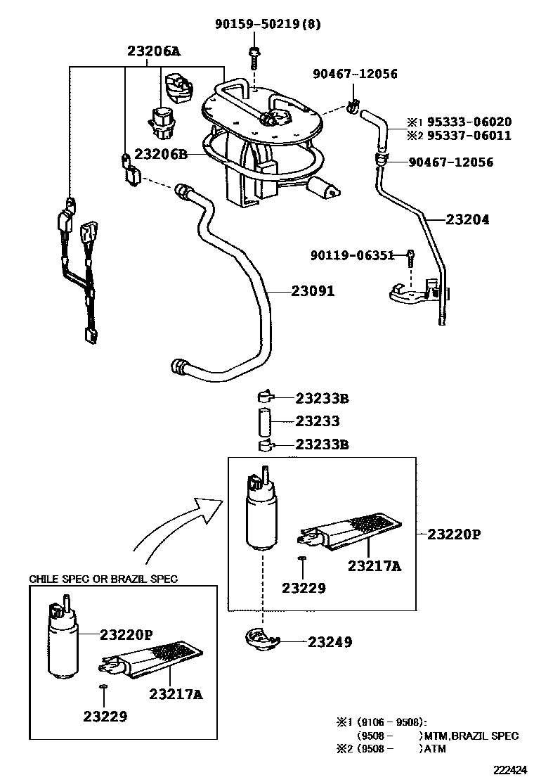 Toyota CAMRY 燃油喷射系统 EPC diagram — 222424