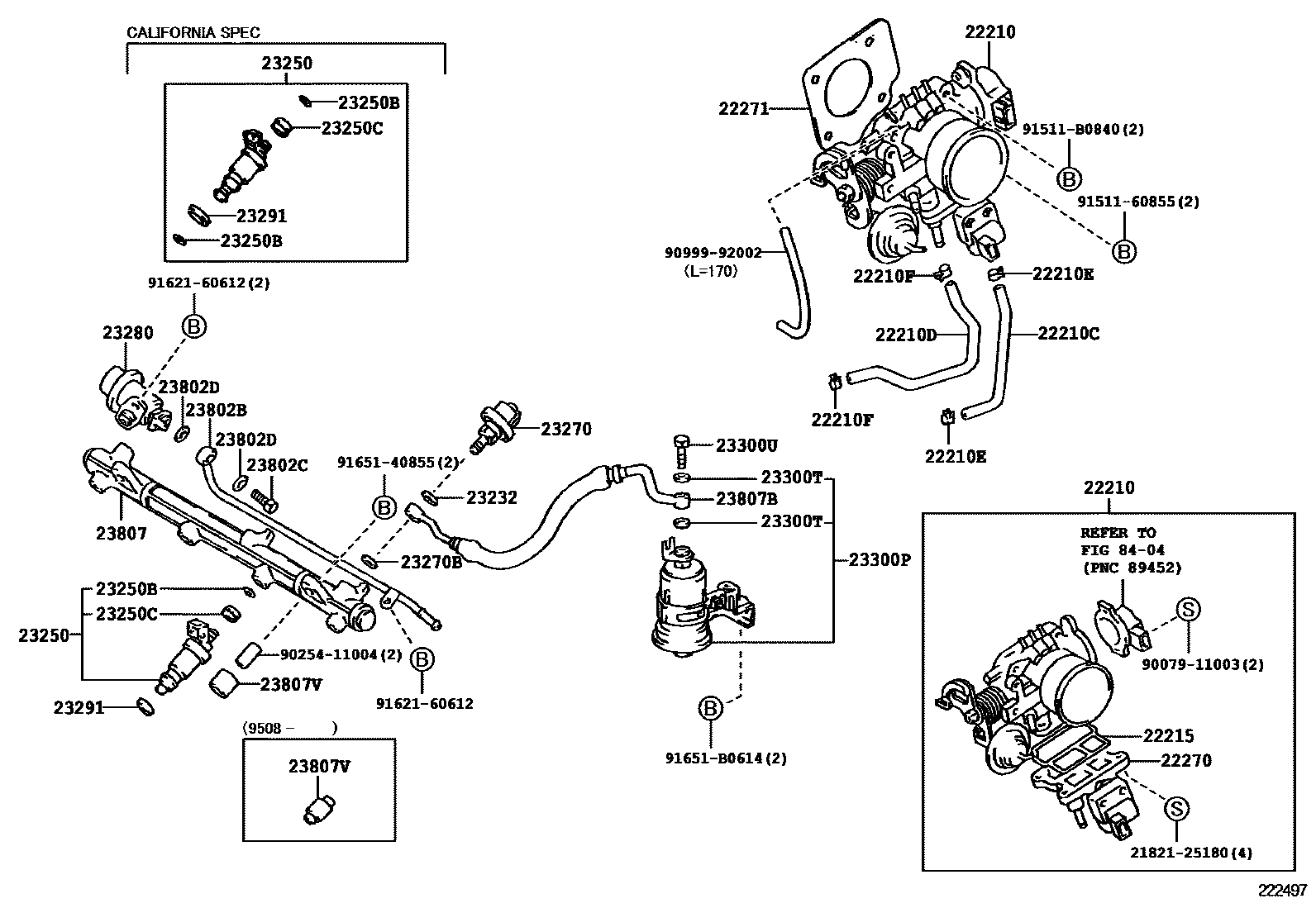Toyota CAMRY 燃油喷射系统 EPC diagram — 222497