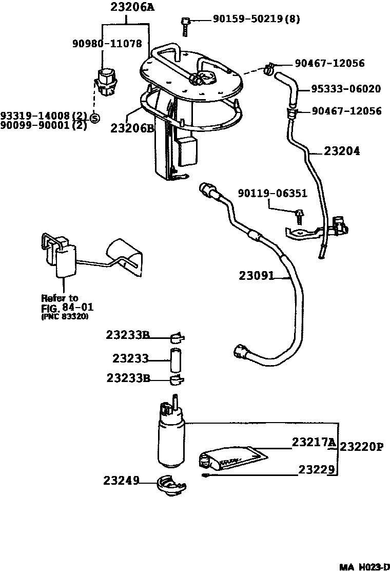 Toyota CAMRY 燃油喷射系统 EPC diagram — 222600