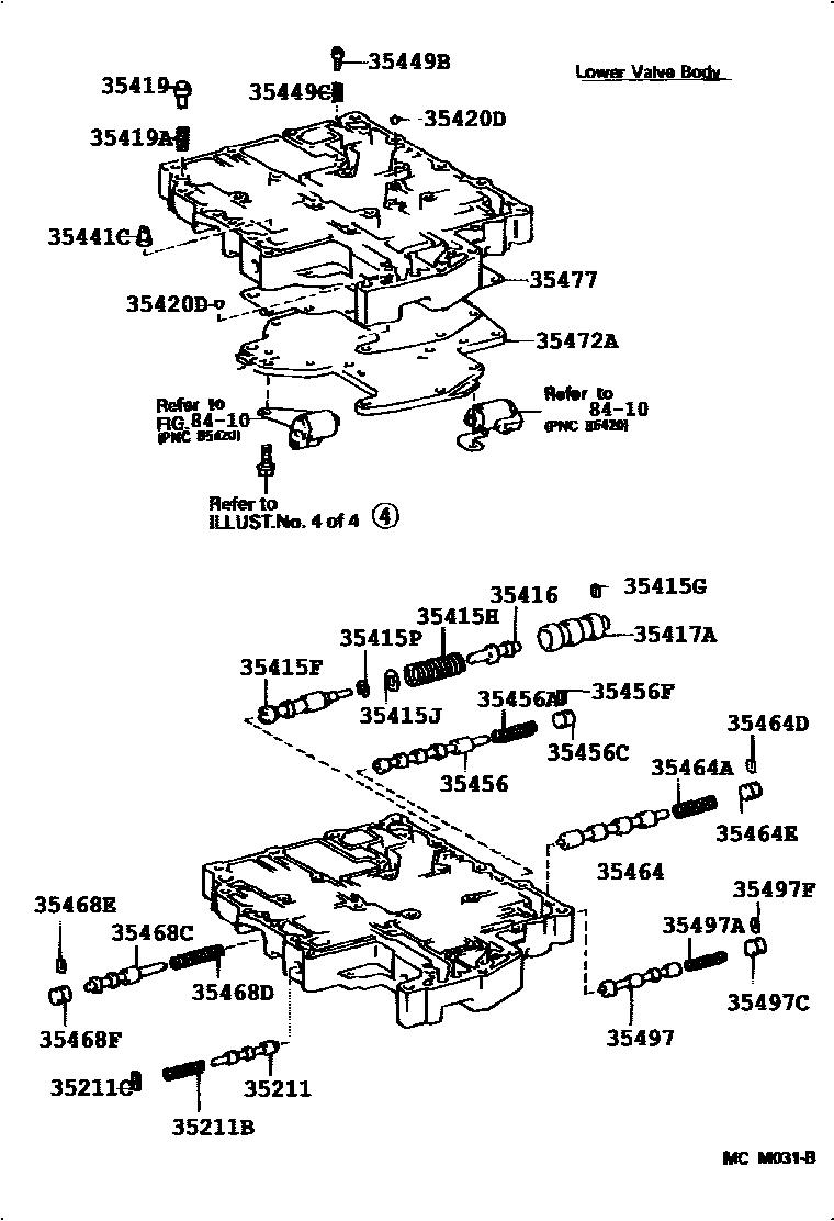 Toyota CAMRY 阀体和滤油网(ATM) EPC diagram — 357945